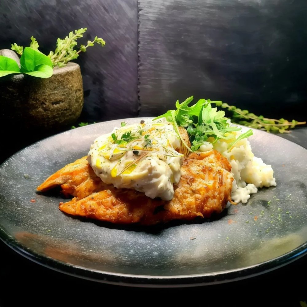 PIEPT DE PUI LA GRATAR OREZ CU UNT SI SOS GORGONZOLA